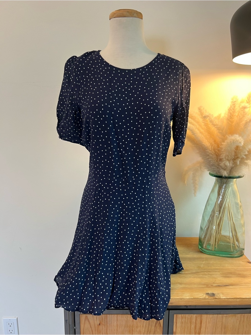 Reformation Blue Polka dot dress